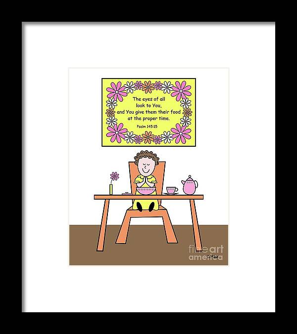 Bible Verse Framed Print featuring the digital art Grateful Girl Gives Thanks by Donna Mibus