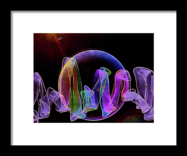 Gravitational Waves Framed Print featuring the digital art Gravitational Waves by Susan Maxwell Schmidt