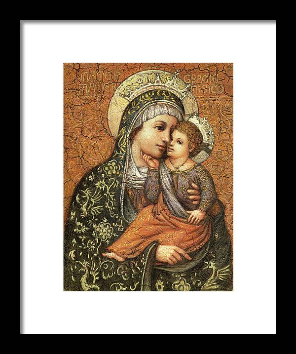 Christian Art Framed Print featuring the painting Grazie Madonna by Kurt Wenner