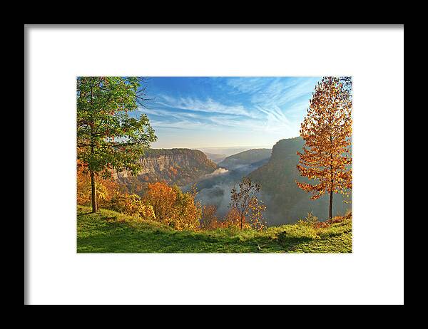 Letchworth State Park Framed Print featuring the photograph Great Bend Overlook At Letchworth State Park by Jim Vallee
