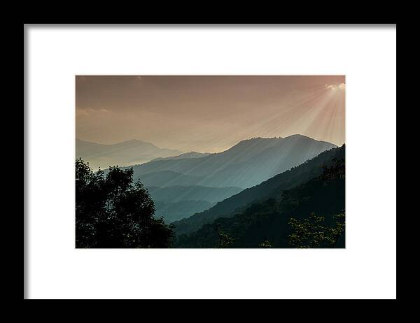 Blue Framed Print featuring the photograph Great Smoky Mountains Blue Ridge Parkway by Patti Deters