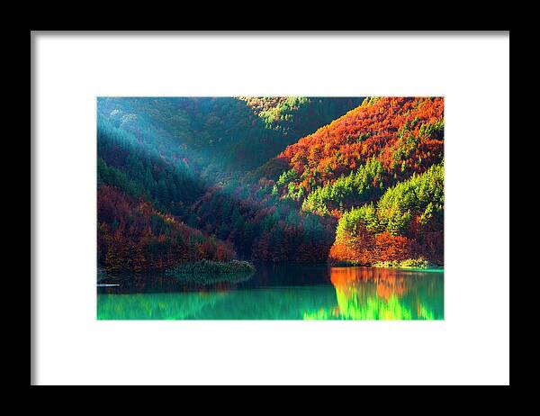 Bulgaria Framed Print featuring the photograph Green Lake by Evgeni Dinev