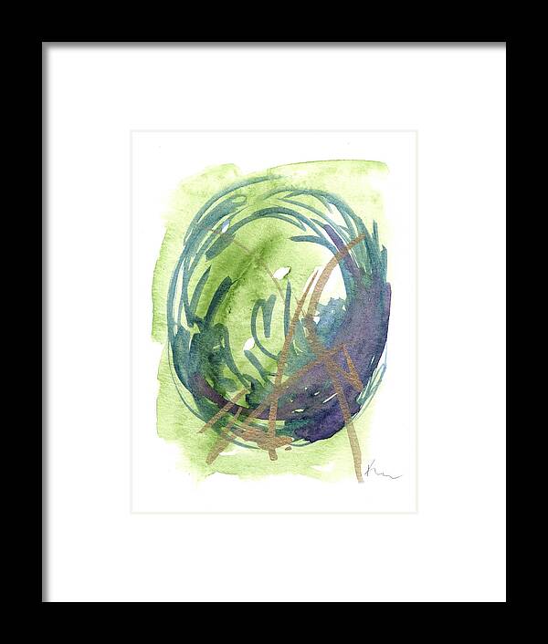 Green Framed Print featuring the painting Greeting Card 10 by Katrina Nixon