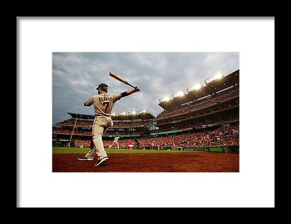 National League Baseball Framed Print featuring the photograph Gregor Blanco by Al Bello