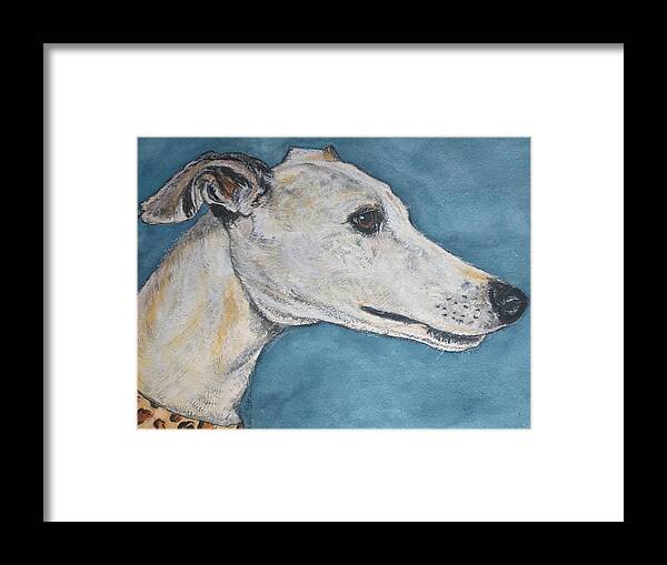 Pet Framed Print featuring the painting Greyhound I by Alison Steiner