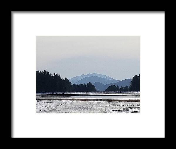 #juneau #alaska #ak #tours #cruise #boyscoutcamp #eaglebeach #vacation #winter #cold #shading #sherlterisland #admiraltyisland Framed Print featuring the photograph Greyscale by Charles Vice