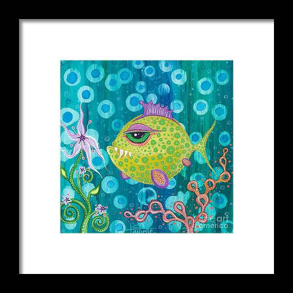 Fish Framed Print featuring the painting I Got a New Attitude by Tanielle Childers