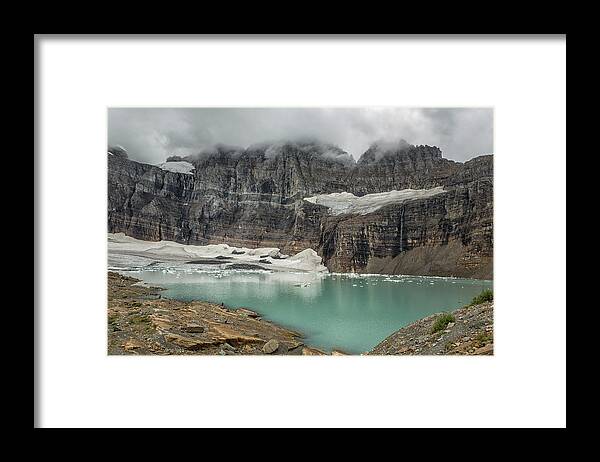 Glacier Framed Print featuring the photograph Grinnell and Salamander Glaciers, Soon Things of the Past by Belinda Greb