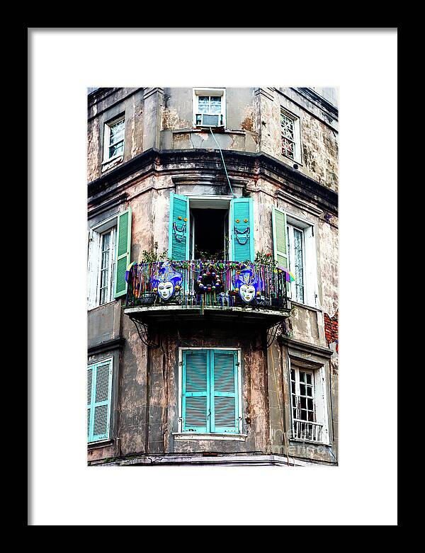 Nawlins Mardi Gras Framed Print featuring the photograph Gritty Nawlins Mardi Gras by John Rizzuto