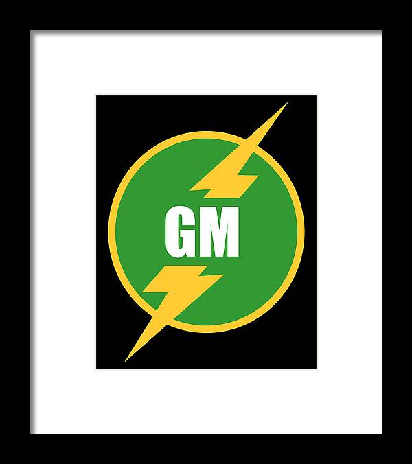 Funny Framed Print featuring the digital art Groomsmen Gm Logo by Flippin Sweet Gear