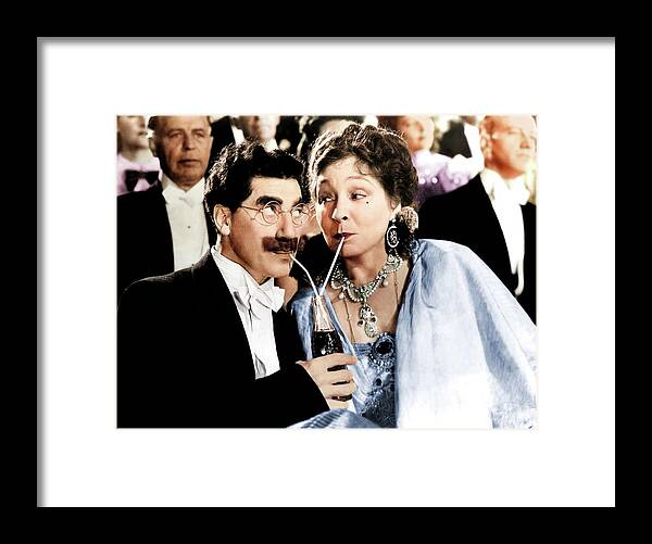 Groucho Marx Framed Print featuring the photograph Groucho Marx and Margaret Dumont by Movie World Posters
