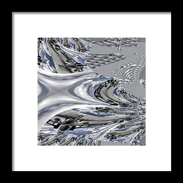Fractal Framed Print featuring the mixed media Ground Pounder by Stephane Poirier