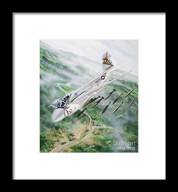 Aviation Framed Print featuring the painting Grumman A-6 Intruder by Steve Ferguson