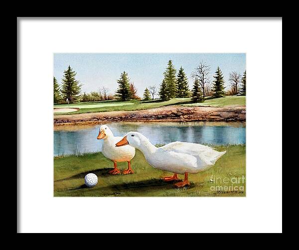 Ducks Framed Print featuring the painting Keep Your Eye on The Ball by Jeanette Ferguson