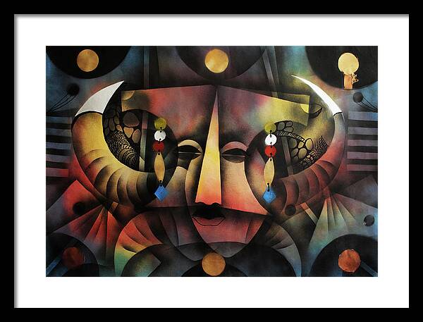 Moa Framed Print featuring the painting Guardian Angel Above by Solomon Sekhaelelo