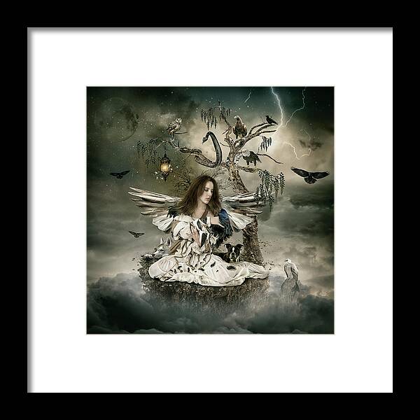 Guardian Angel Framed Print featuring the digital art Guardian Angel by Maggy Pease