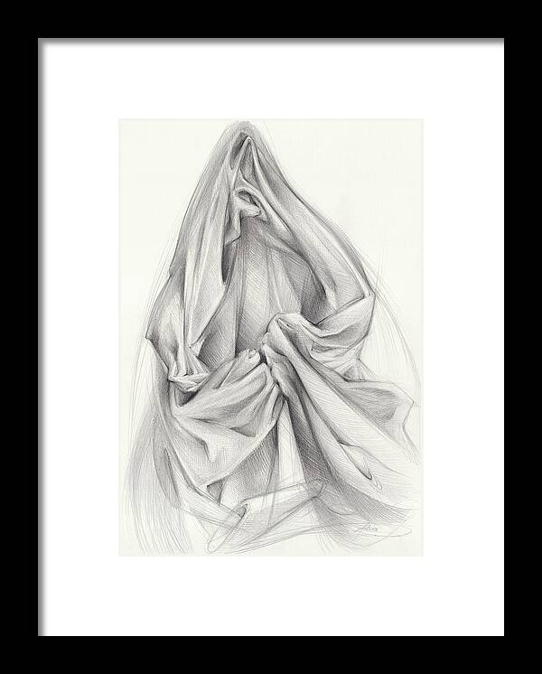 Information Framed Print featuring the drawing Guardians of truth 3 by Adriana Mueller