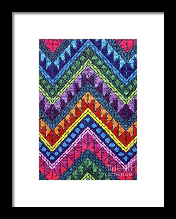 Guatemala Framed Print featuring the photograph Guatemala textile photos - Guatemalan Diamonds II by Sharon Hudson