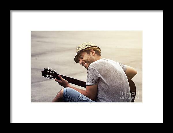 Man Framed Print featuring the photograph Guitarist by Jelena Jovanovic