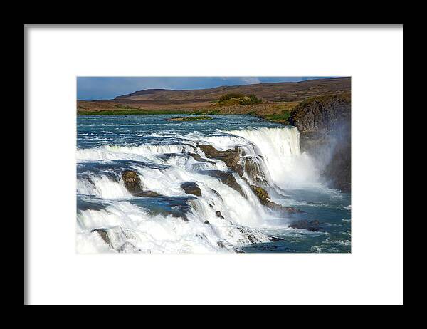 Iceland Waterfall Framed Print featuring the photograph Gullfoss Waterfall by Rebecca Herranen