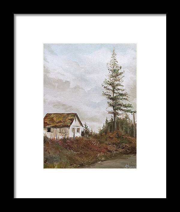 Old Shed Framed Print featuring the painting Gunderson by James Andrews