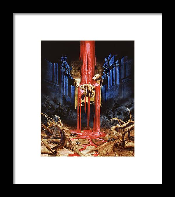 Heavy Metal Framed Print featuring the painting Gutted - Bleed For Us To Live by Sv Bell