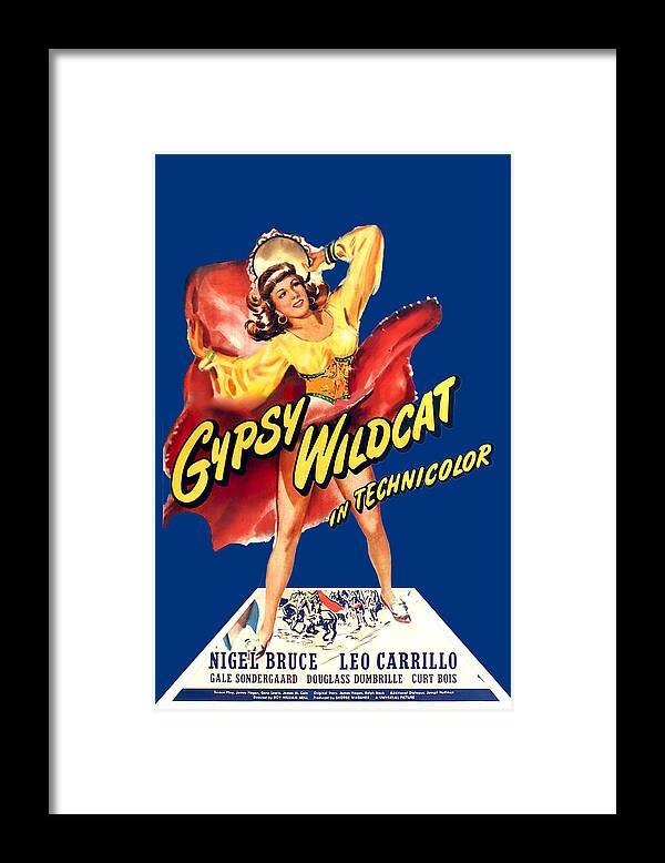 Gypsy Framed Print featuring the mixed media ''Gypsy Wilcat'', 1944 - 3d movie poster by Movie World Posters