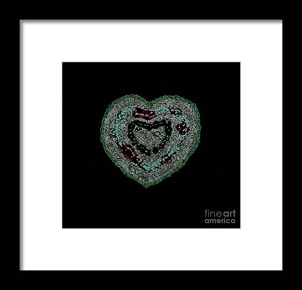 Heart Framed Print featuring the digital art H is for Heart by Helena M Langley