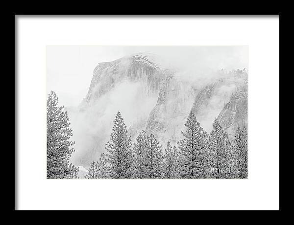 Yosemite Framed Print featuring the photograph Half Dome Fogged In by Sharon Seaward