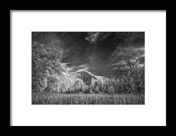 Landscape Framed Print featuring the photograph Half Dome in Infrared by Romeo Victor
