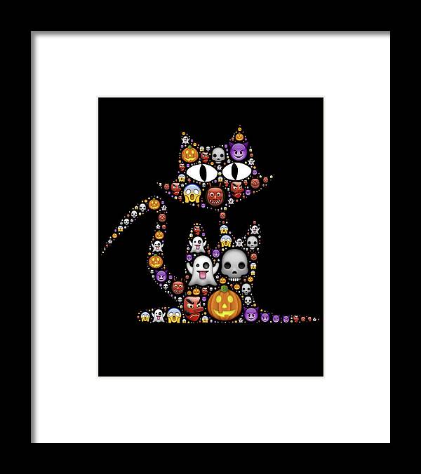 Funny Framed Print featuring the digital art Halloween Cat by Flippin Sweet Gear