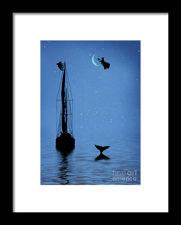 Halloween Framed Print featuring the photograph Halloween Pirate with Witch Whale Cute Nautical by Stephanie Laird