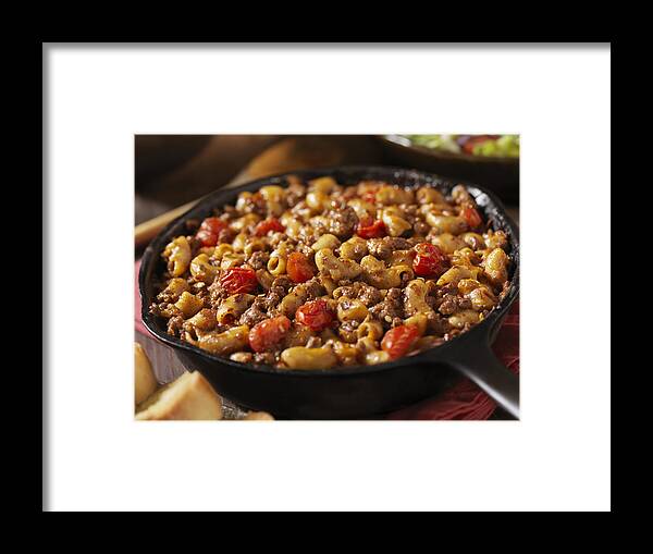Italian Food Framed Print featuring the photograph Hamburger and Macaroni Chili by LauriPatterson