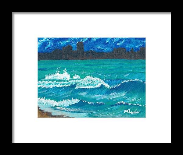 Wave Framed Print featuring the painting Hamilton Beach 2 by David Bigelow