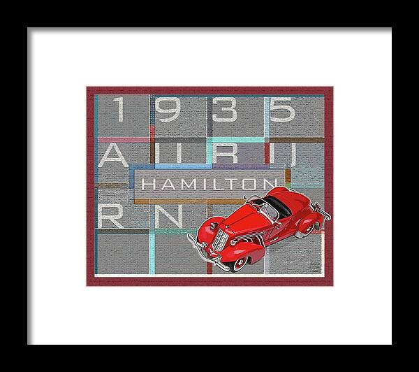 Hamilton Collection Framed Print featuring the digital art Hamilton Collection / 1935 Auburn by David Squibb