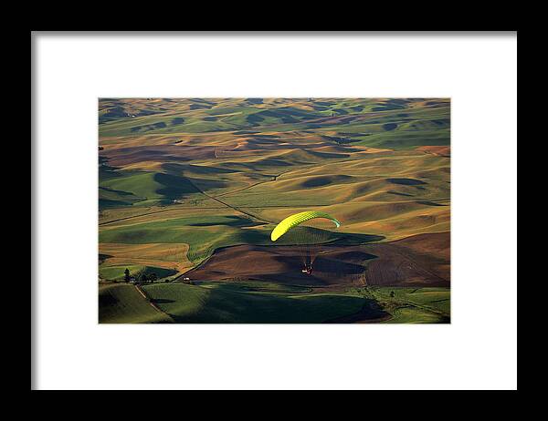 Scenics Framed Print featuring the photograph Hand glider by Comstock Images