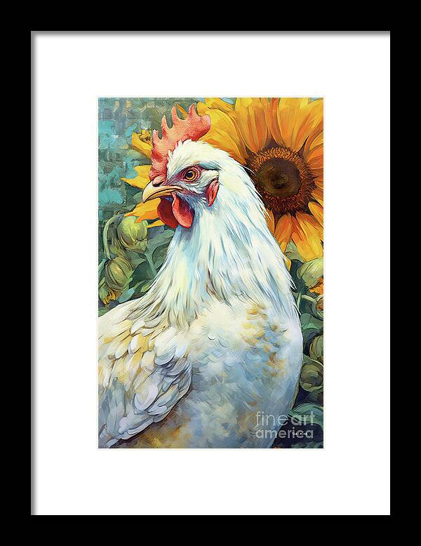 Rooster Framed Print featuring the painting Handsome Hank by Tina LeCour