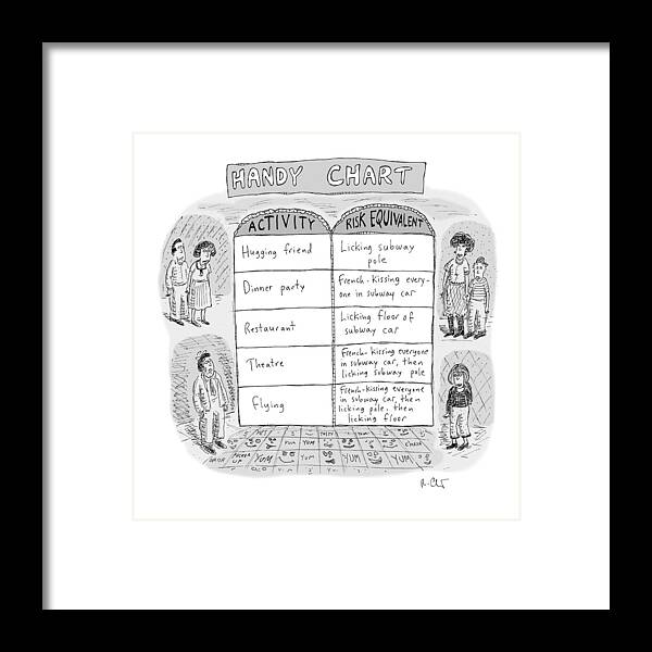 Captionless Framed Print featuring the drawing Handy Chart by Roz Chast