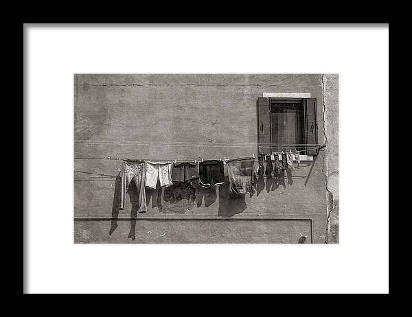 Venice Framed Print featuring the photograph Hanging Clothes of Venice by David Letts