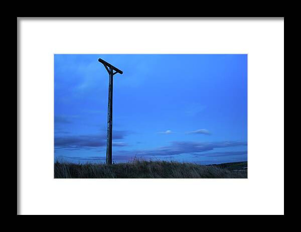 Combe Framed Print featuring the photograph Hanging Gallows at dusk by Ian Middleton
