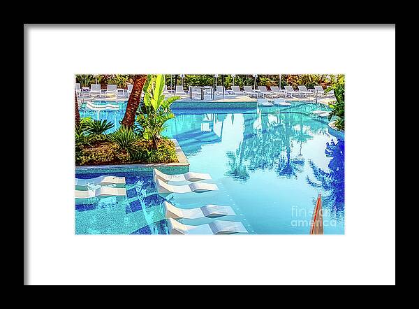 Holidays Framed Print featuring the photograph Happier days, holiday by the pool by Pics By Tony