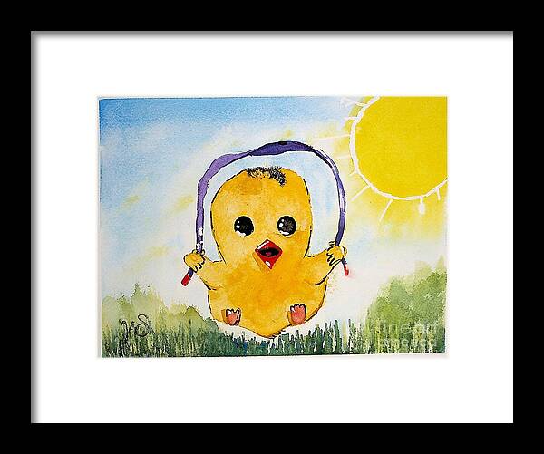 Whimsy Framed Print featuring the painting Happy Duckie Summer by Valerie Shaffer