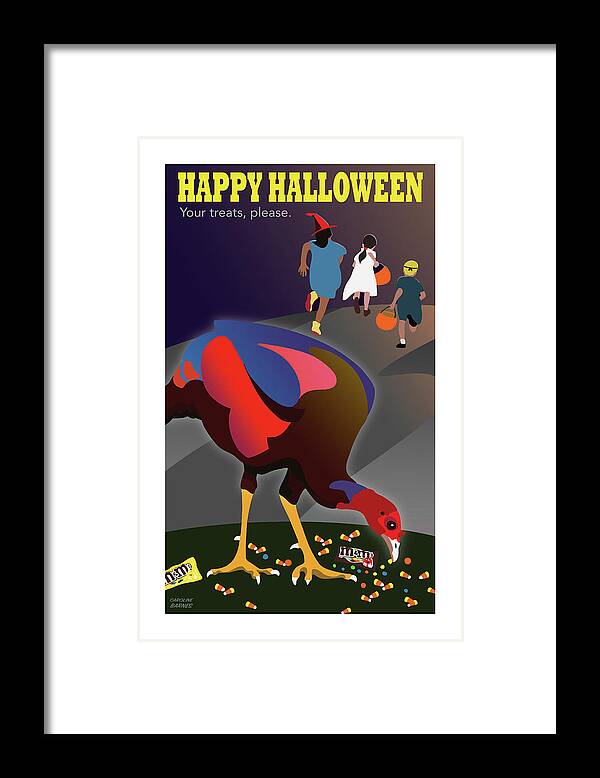 Halloween Framed Print featuring the digital art Happy Halloween by Caroline Barnes