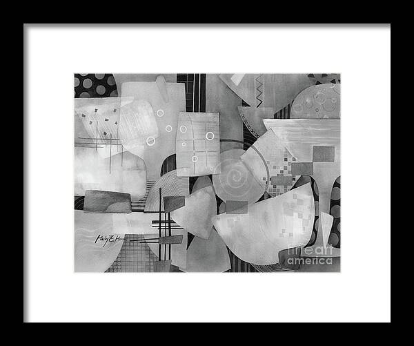 Food Framed Print featuring the painting Happy Hour in Black and White by Hailey E Herrera
