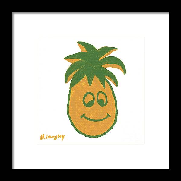 Silly Framed Print featuring the painting Happy Pineapple by Helena M Langley
