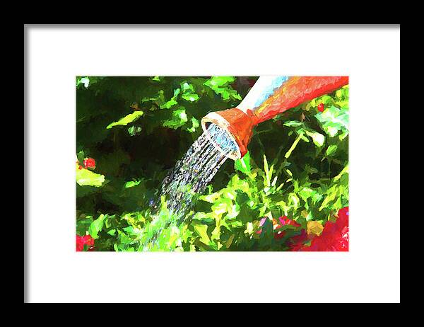 Happy Framed Print featuring the photograph Happy spring watering day by Tatiana Travelways