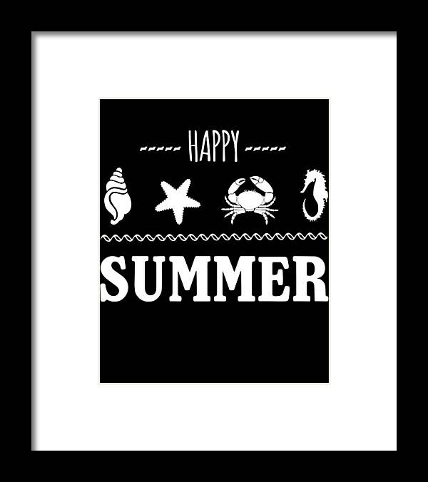 Funny Framed Print featuring the digital art Happy Summer by Flippin Sweet Gear