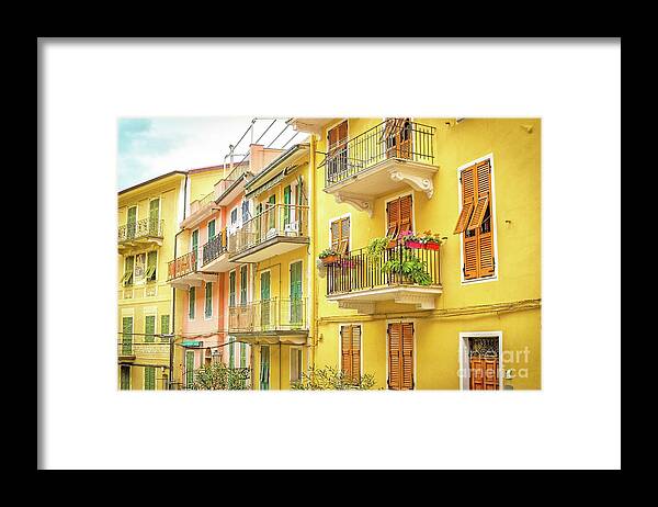 Village Framed Print featuring the photograph Happy Yellow Village by Becqi Sherman