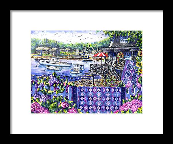 Harbor Framed Print featuring the painting Harbor View by Diane Phalen