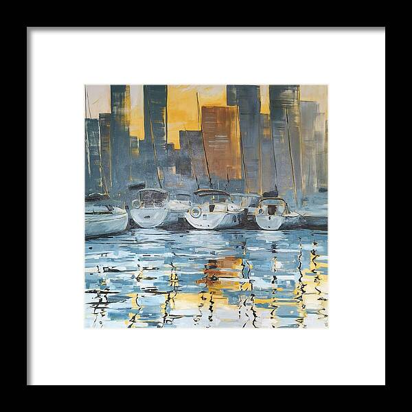 Harbour Framed Print featuring the painting Harbour by Sheila Romard